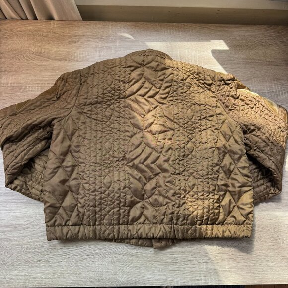 New Free People Quinn Quilted Cropped Jacket Olive Green XS - Picture 4 of 8